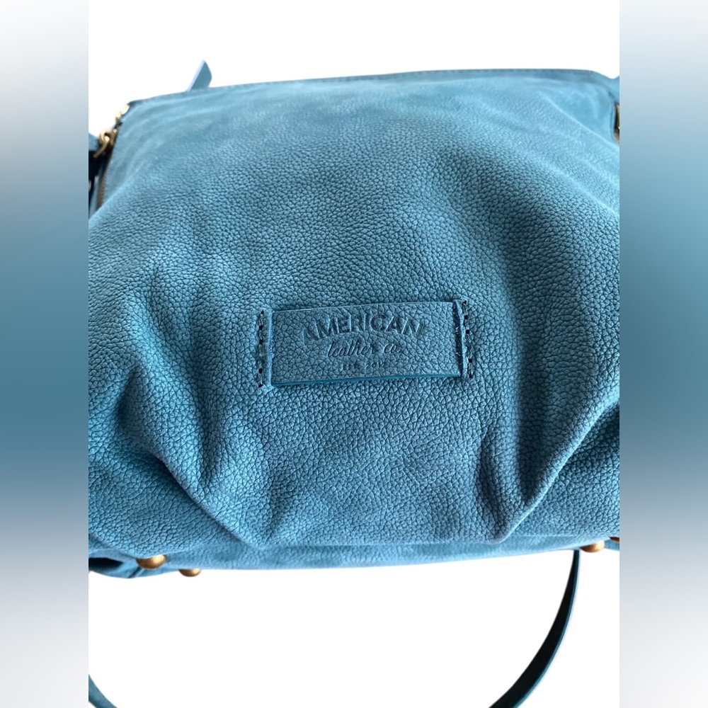 American Leather Co. Nubuck Leather Ella Crossbody Dark Teal